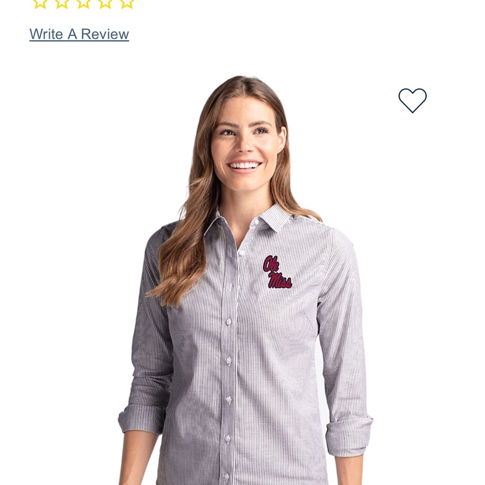 Cutter & Buck Dark Blue Plaid Button Down Shirt